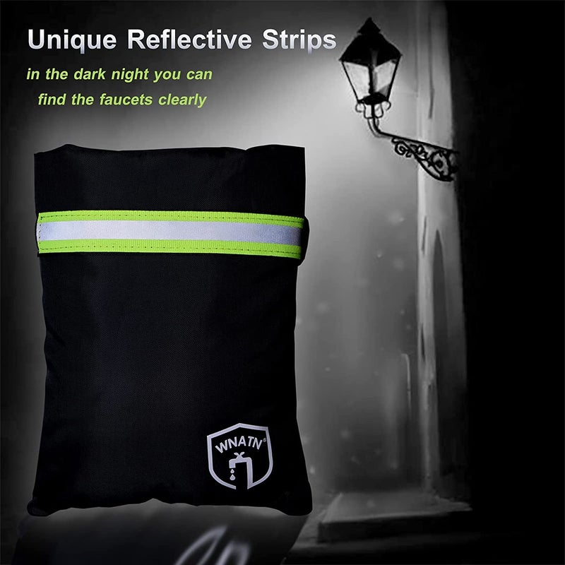 WNATN Outdoor Faucet Cover for Winter Freeze Protection,7.8"" H x 6.2"" W,Spigot Covers Winter Insulated,Waterproof Outdoor Faucet Cover Socks for Winter,Hose Bib Covers, Set of 4(Black) - Image 3